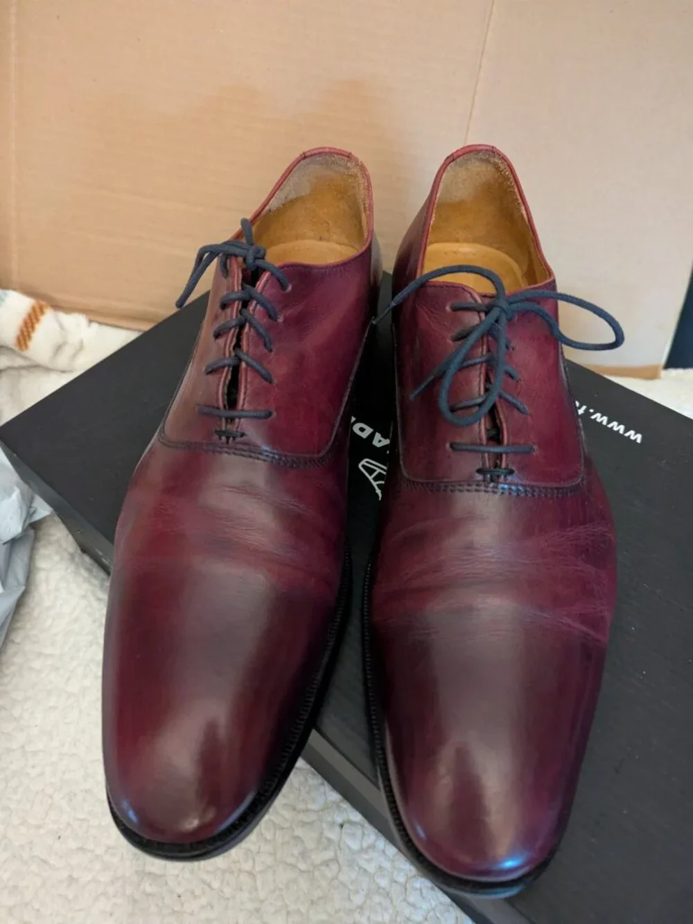 Mercanti Fiorenti Men's Shoes Burgendy Made in Italia Size 10
